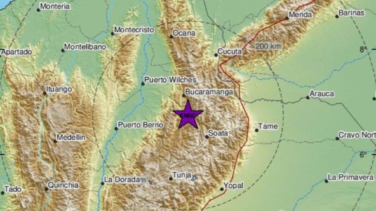زلزله ۵.۴ ریشتری در شمال کلمبیا
