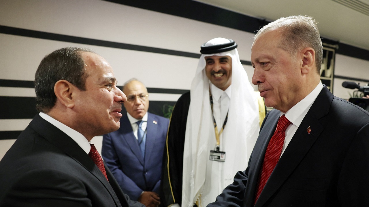 دیدار اردوغان و السیسی برای نخستین بار در دوحه