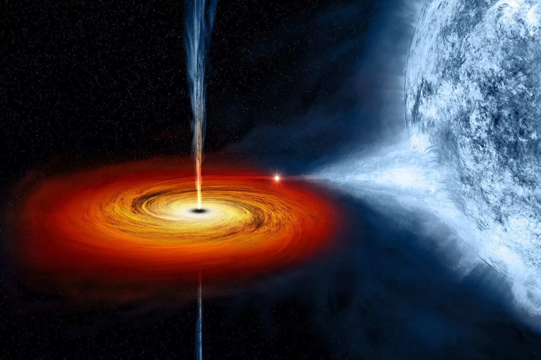 تصویربرداری یک سیاه‌چاله ابرپرجرم فراری توسط هابل