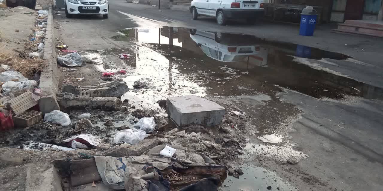 آبگرفتگی معابر در بازارچه صدف