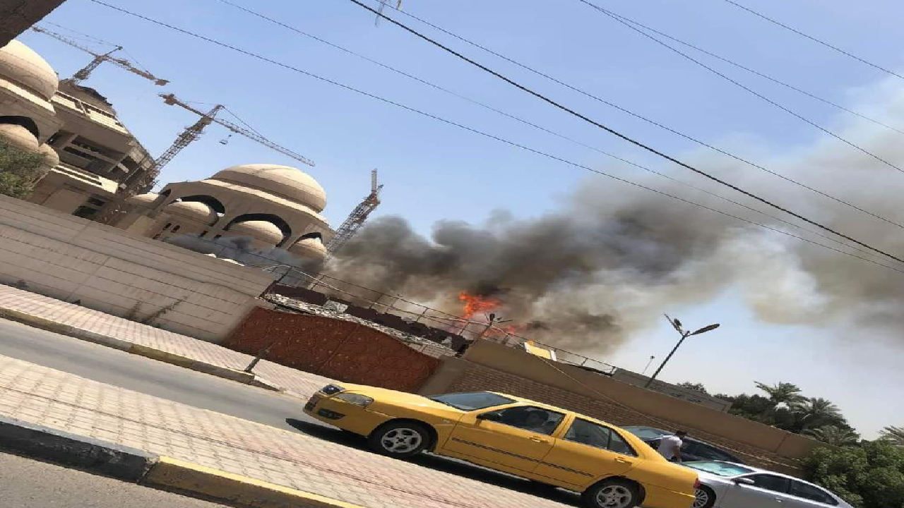 آتش‌سوزی نزدیک سفارت ایران در بغداد