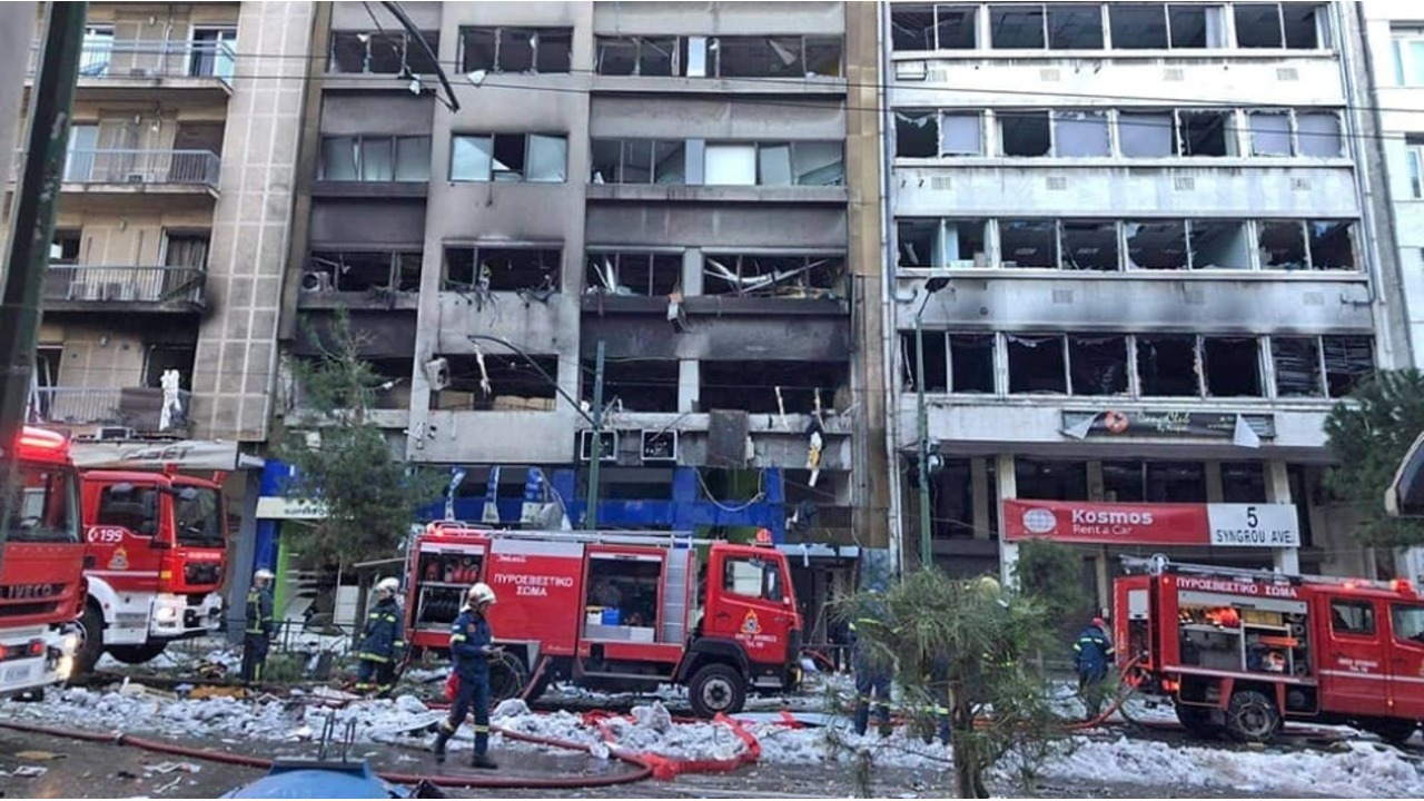 انفجار یک بمب در مرکز آتن