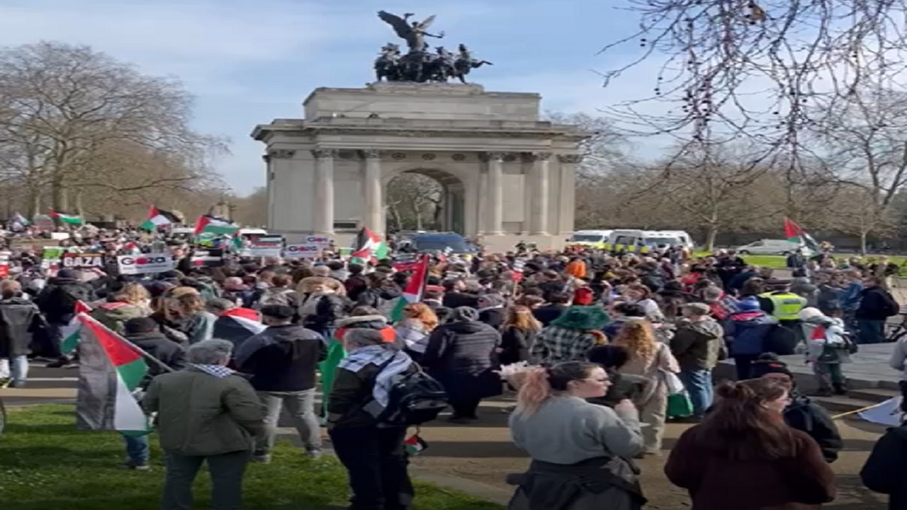 ادامه جنایات اسرائیل بار دیگر خشم مردم لندن را برانگیخت + فیلم