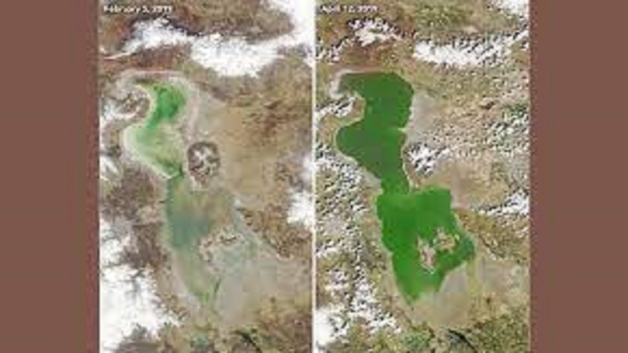 تصاویر ماهواره‌ای جدید از روند احیاء دریاچه ارومیه