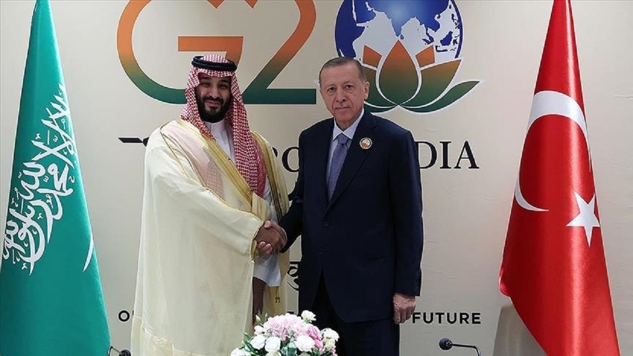 دیدار اردوغان و ولیعهد عربستان در دهلی‌ نو
