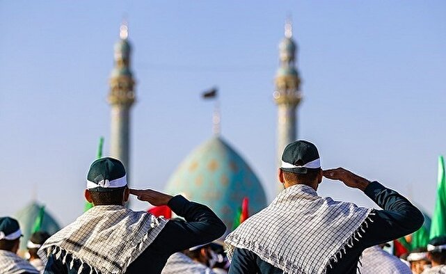 برگزاری مراسم مشترک عهد سربازی در مسجد مقدس جمکران
