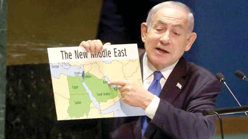 نقشه‌ای خیالی خاورمیانه‌ای بدون فلسطین