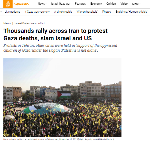 بازتاب تظاهرات سراسری ایرانیان در الجزیره