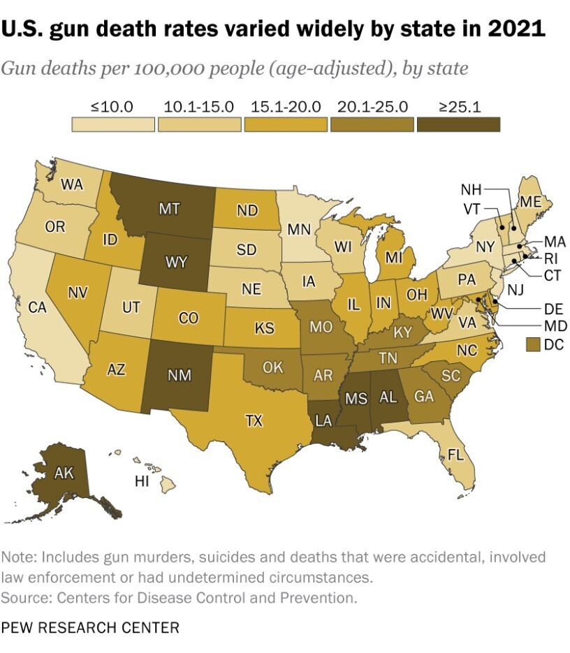 نقشه و توضیحات درباره تیراندازی در آمریکا