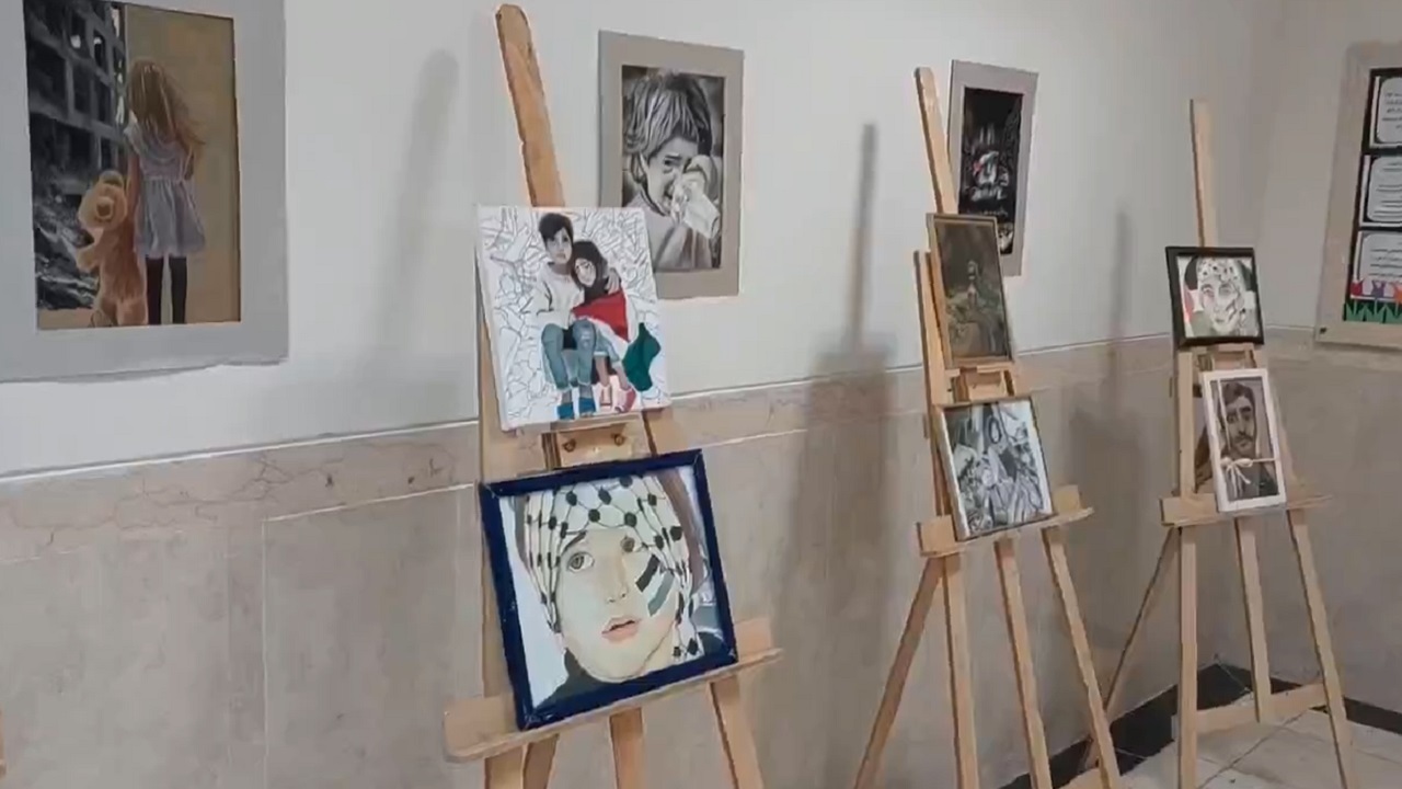 برپایی نمایشگاه نقاشی همدردی با کودکان غزه در شهر سهند