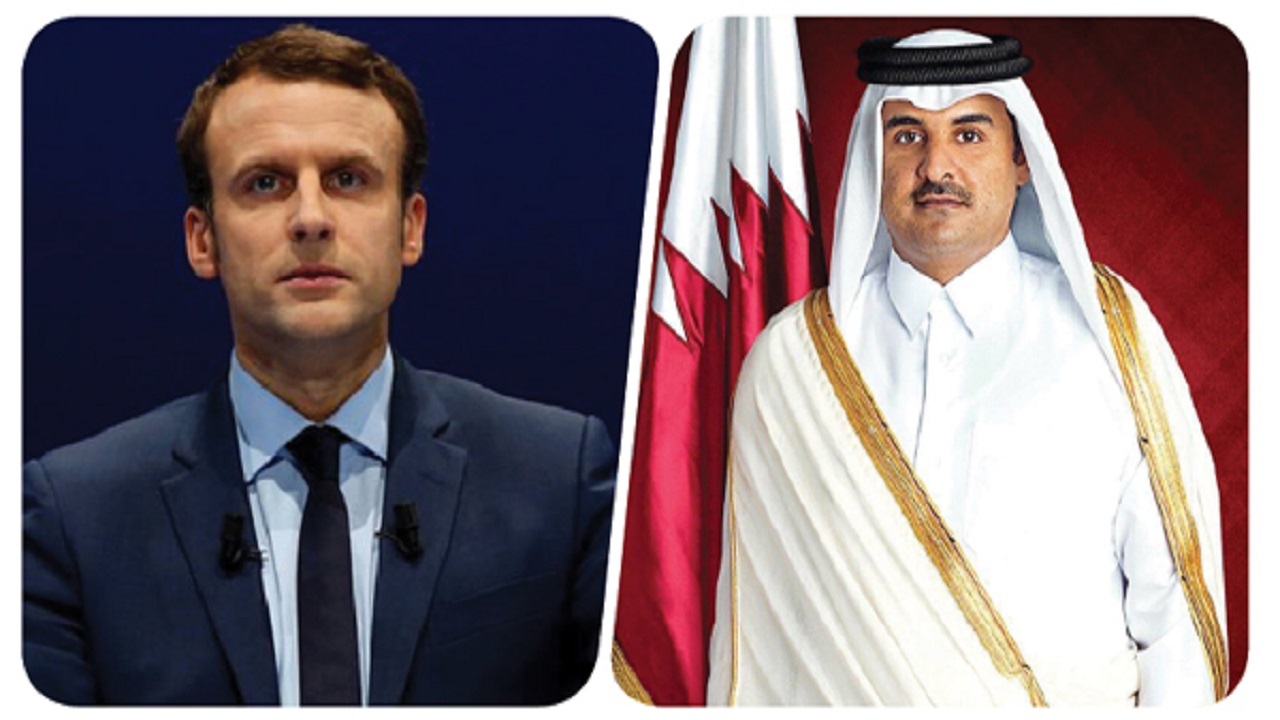 امیر قطر خطاب به مکرون: آرامش در غزه باید برقرار شود