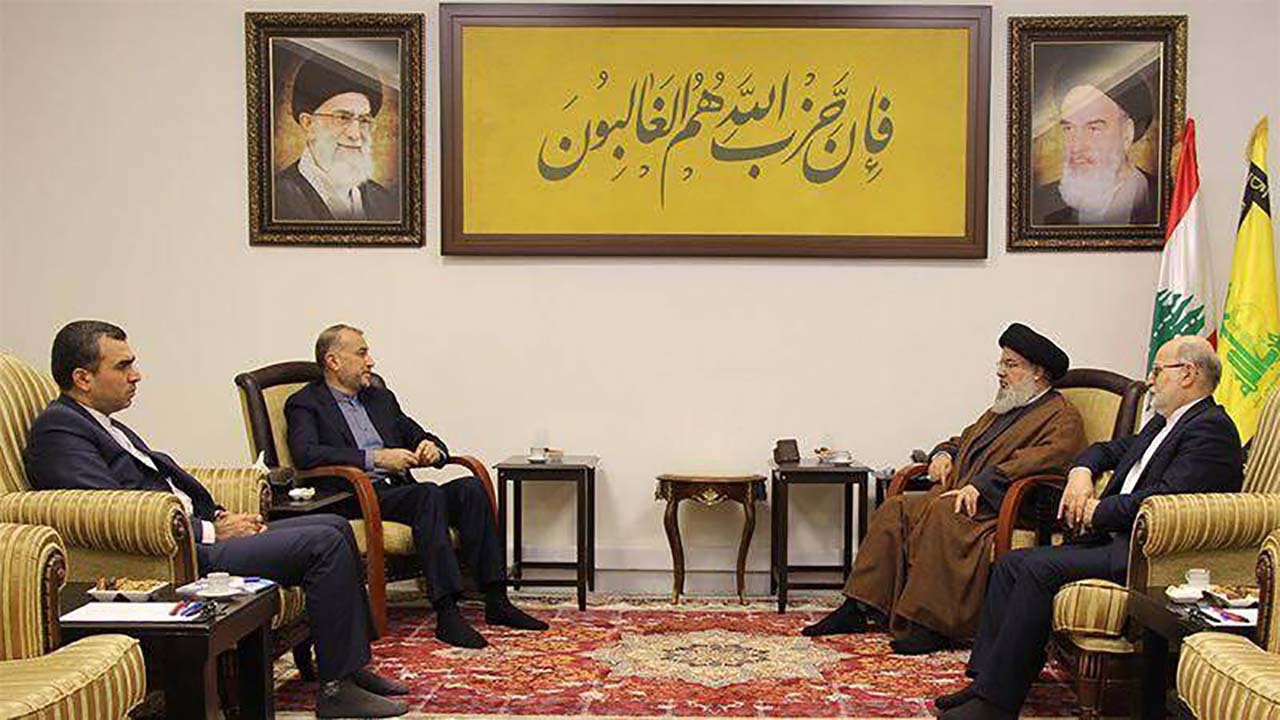 دیدار وزیر امور خارجه با دبیرکل حزب الله لبنان