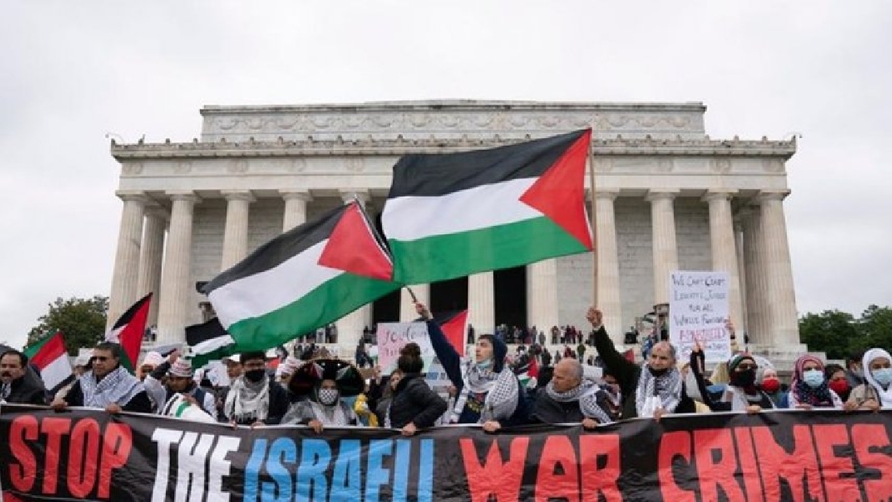 تظاهرات هزاران نفر در آمریکا علیه حملات رژیم اسرائیل در غزه