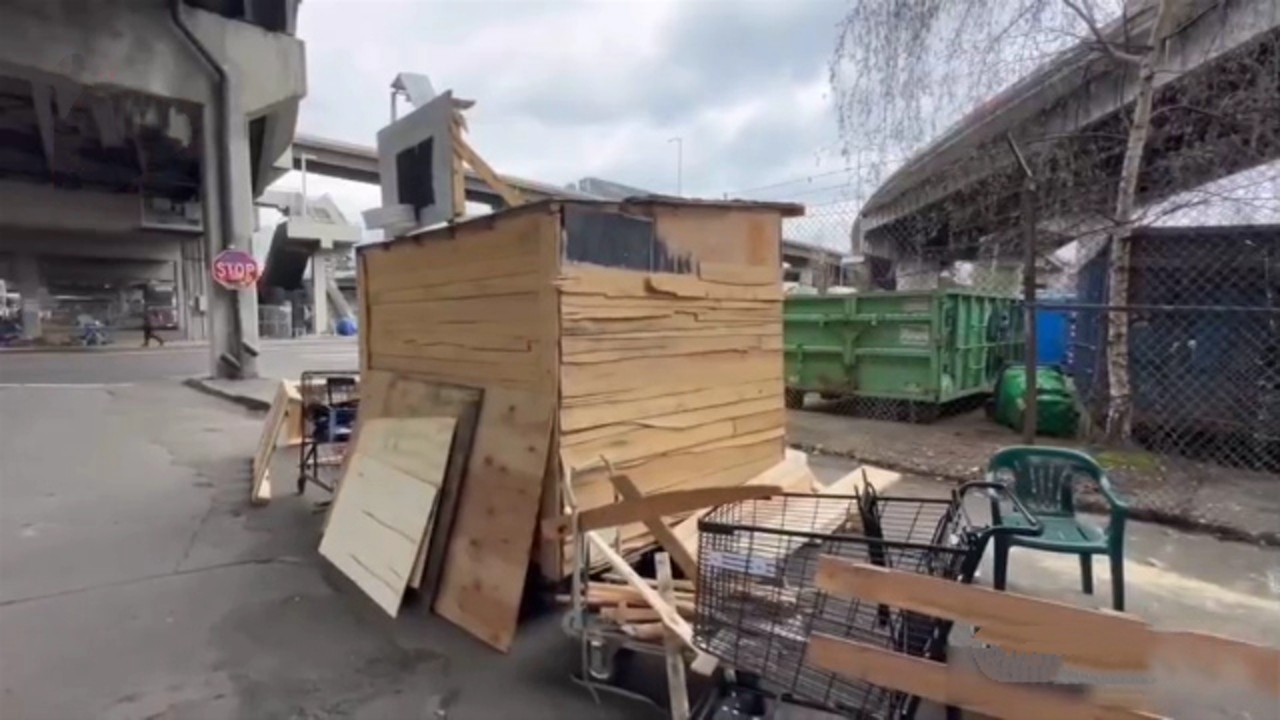 ساخت خانه‌های چوبی توسط بی‌خانمان‌ها در آمریکا + فیلم