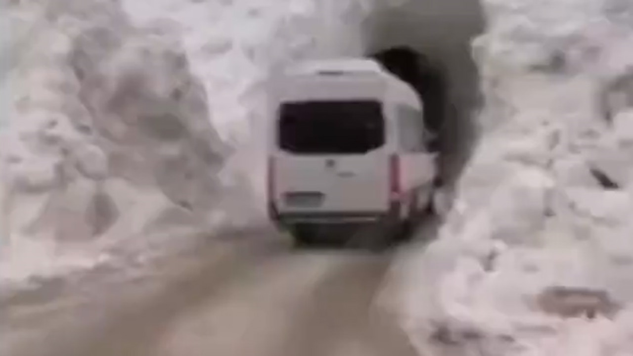ایجاد تونل برفی در ترکیه + فیلم