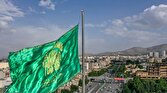 باشگاه خبرنگاران -اهتزاز پرچم بارگاه رضوی در همدان