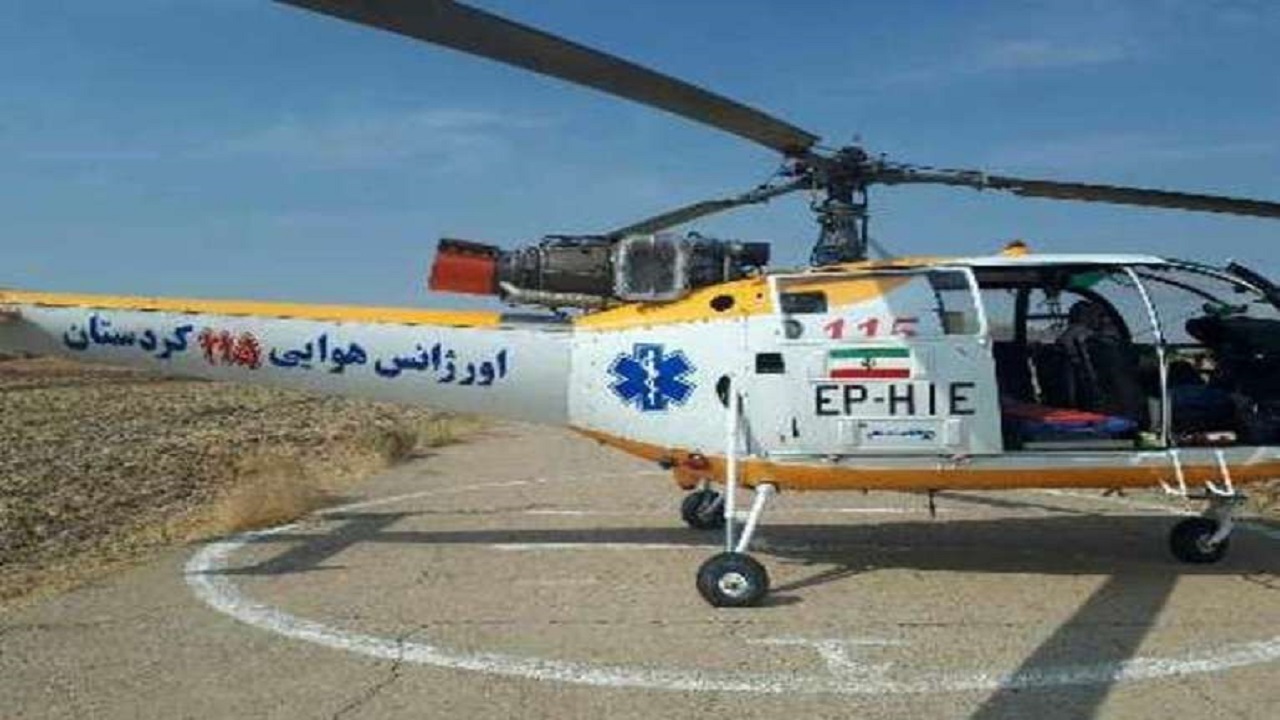 پرواز بالگرد اورژانس کردستان برای امدادرسانی