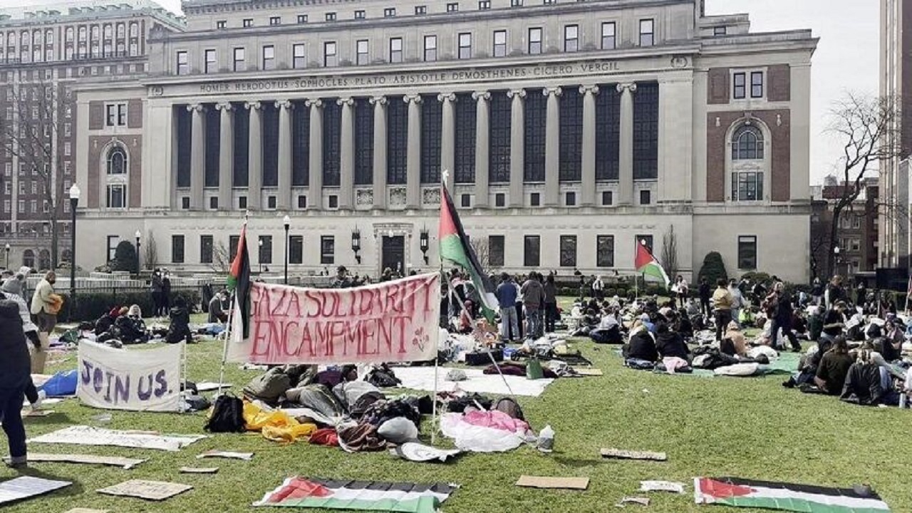 تجمع در دانشگاه‌های آمریکا در حمایت از غزه + فیلم
