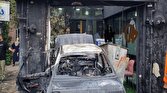 باشگاه خبرنگاران -ورود ناگهانی خودروی در حال سوختن به محوطه یک رستوران در رشت