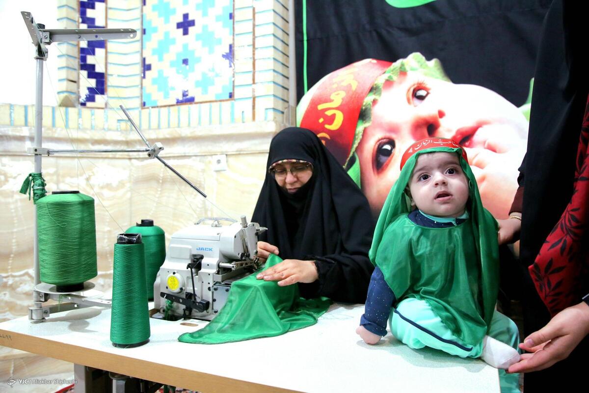 کارگاه دوخت لباس مراسم شیرخوارگان حسینی در مشهد