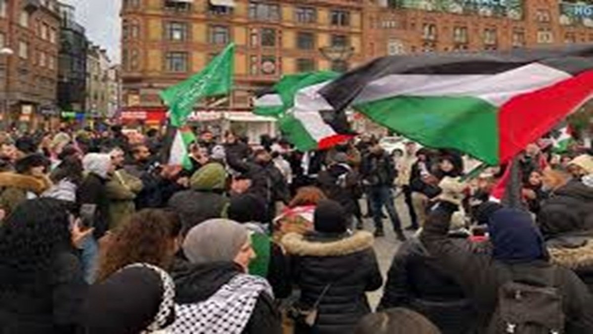 تظاهرات حمایت از فلسطین در سوئد + فیلم