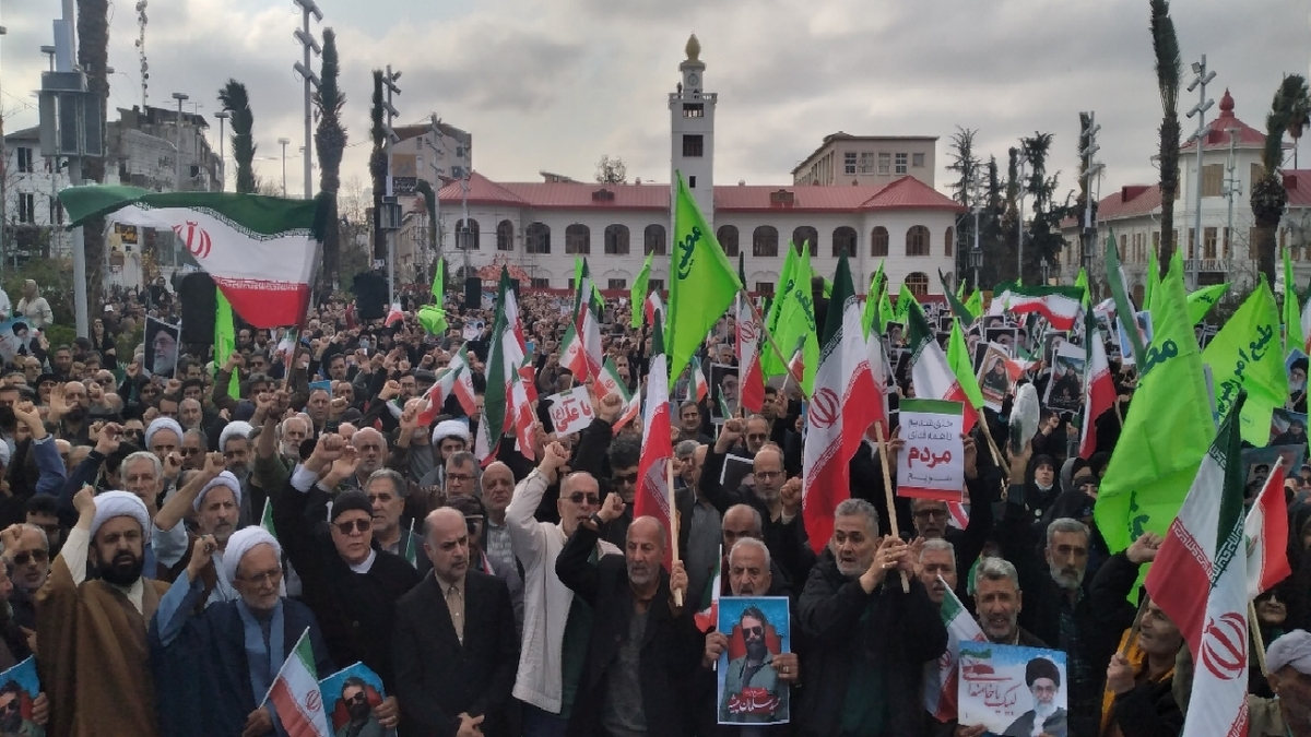 باشگاه خبرنگاران -تجمع مردم گیلان علیه اقدامات تروریستی اغتشاشگران + فیلم و تصاویر