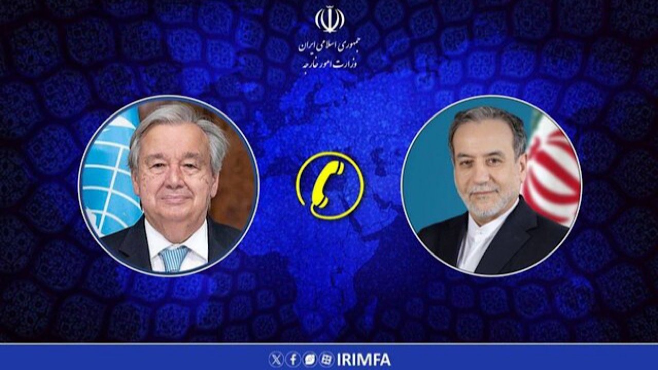 گفت‌وگوی تلفنی وزیر امور خارجه با دبیرکل سازمان ملل متحد