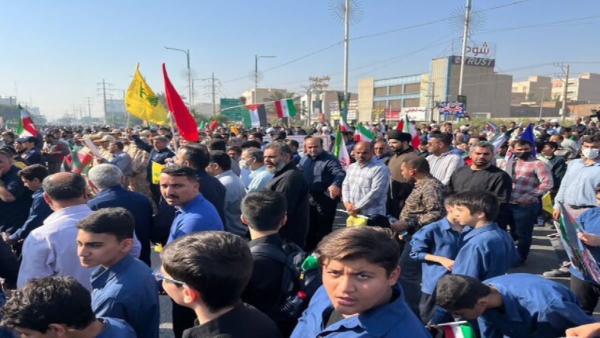 باشگاه خبرنگاران -خروش مردم خوزستان در راهپیمایی ۱۳ آبان و حمایت از نیروهای مسلح