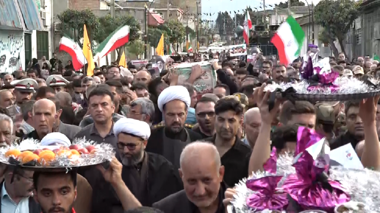 مراسم تشییع شهید «رضا بیات کوهسار» از شهدای جنگ رمضان در سرخنکلاته گرگان + فیلم