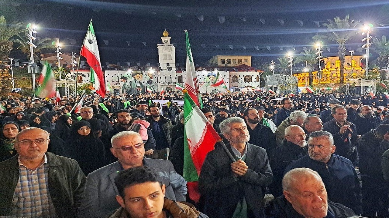 موج چهل و ششم اجتماع خونخواهی رهبر شهید انقلاب در رشت + فیلم و تصاویر