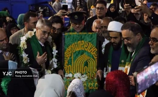 آیین استقبال از خدام رضوی در ضیابر+ تصاویر