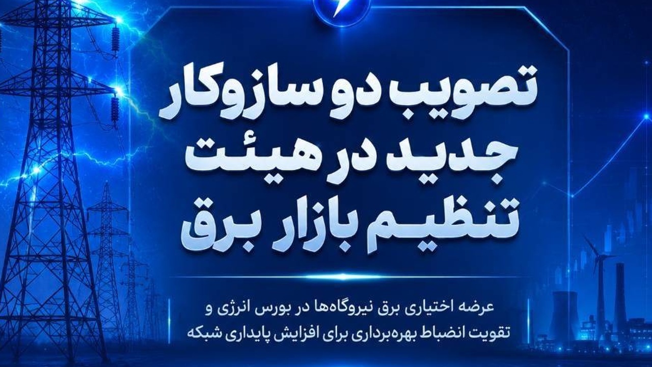 تصویب دو سازوکار جدید در هیئت تنظیم بازار برق؛
 عرضه اختیاری برق نیروگاه‌ها در بورس و تقویت انضباط بهره‌برداری