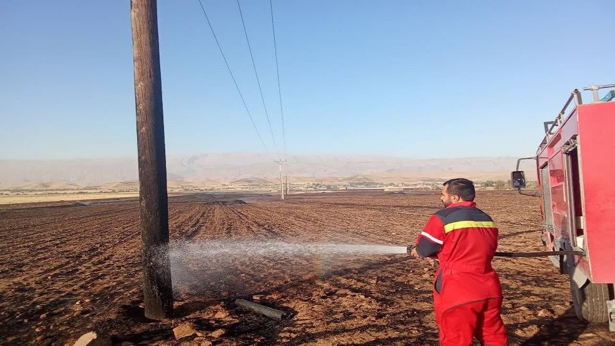 باشگاه خبرنگاران -قطع برق برخی از روستاهای گچساران به دلیل سرایت آتش‌سوزی مزارع به شبکه