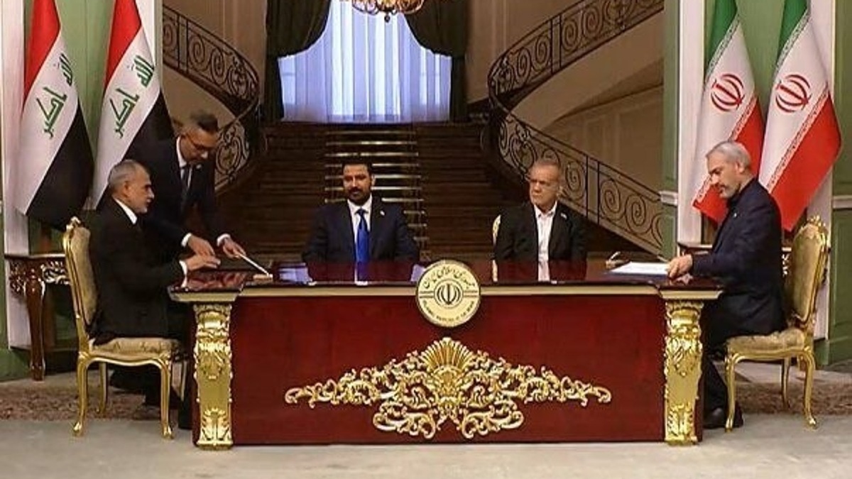 باشگاه خبرنگاران -امضای تفاهم نامه مشترک بین رئیس جمهور ایران و نخست وزیر عراق