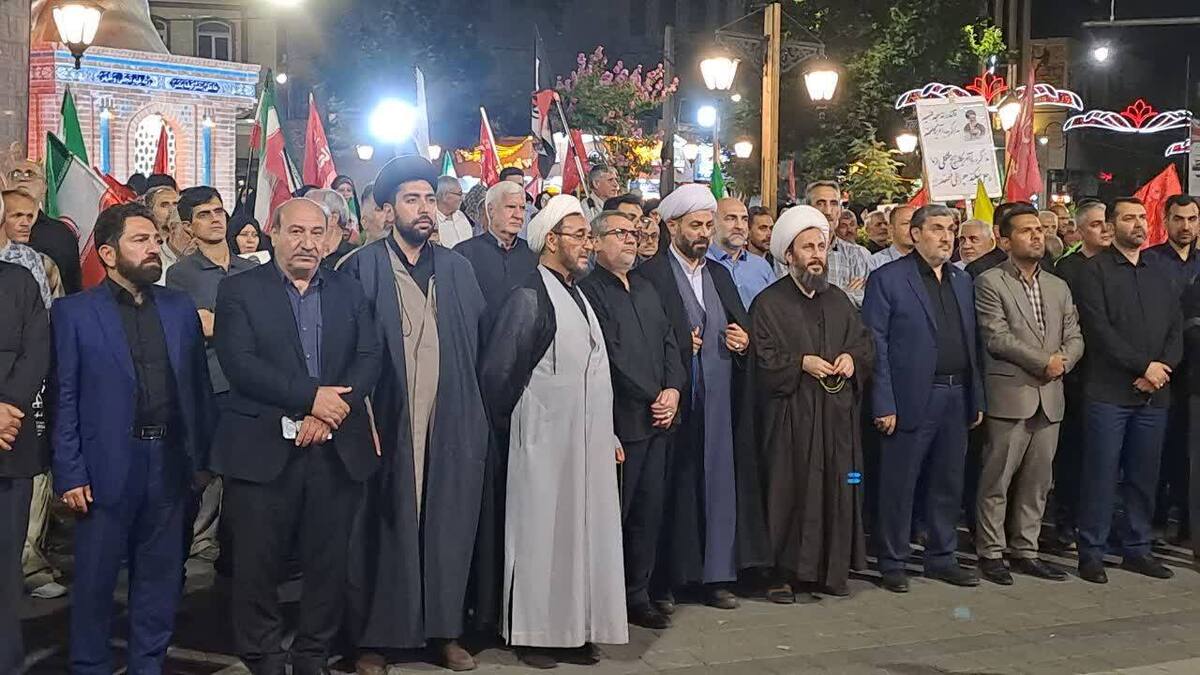 باشگاه خبرنگاران -گوشه‌هایی از نمایش اقتدار و ایستادگی مردم انقلابی خوی در تجمعات شبانه + فیلم و تصاویر